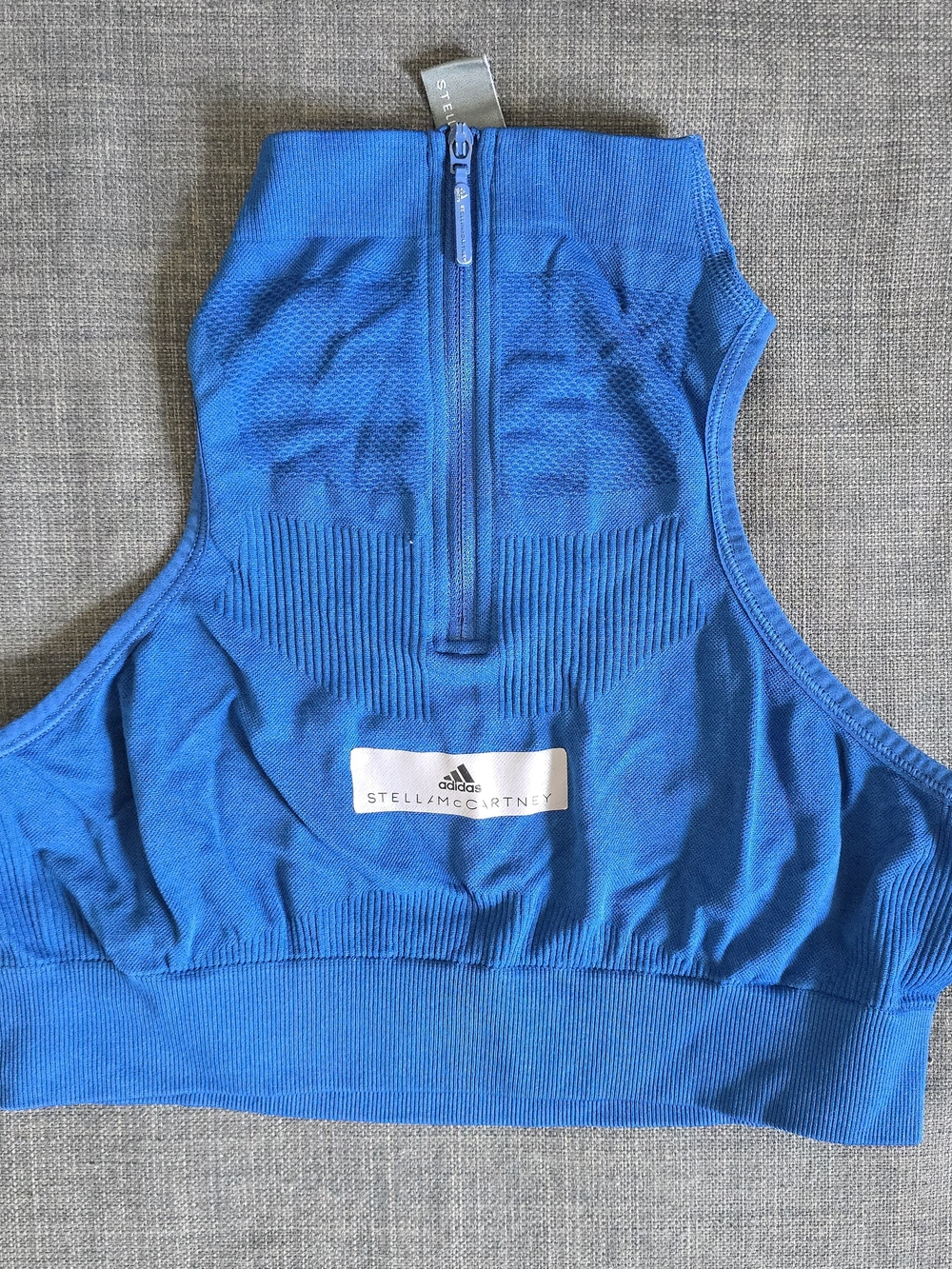 Adidas by Stella McCartney Blue Zip-Up Sports Bra